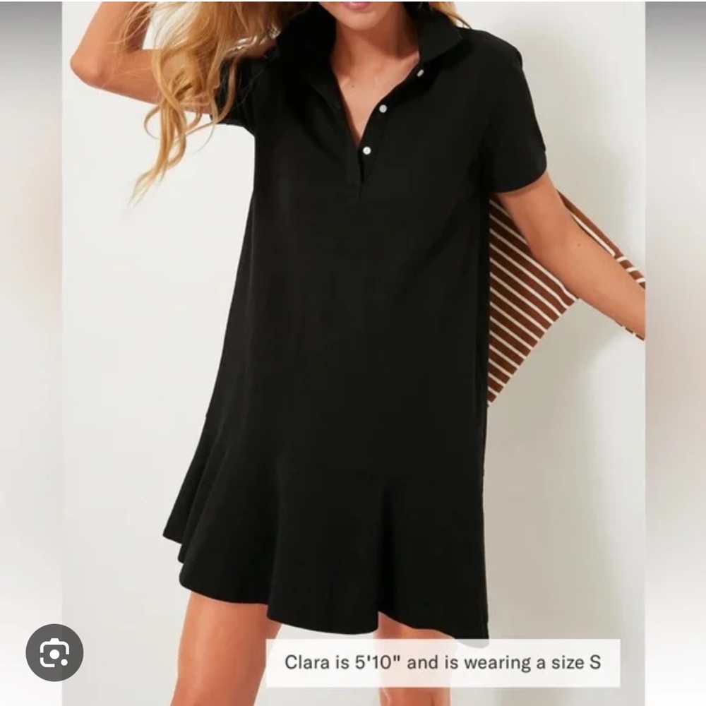 Tuckernuck Black Flared Polo Dress